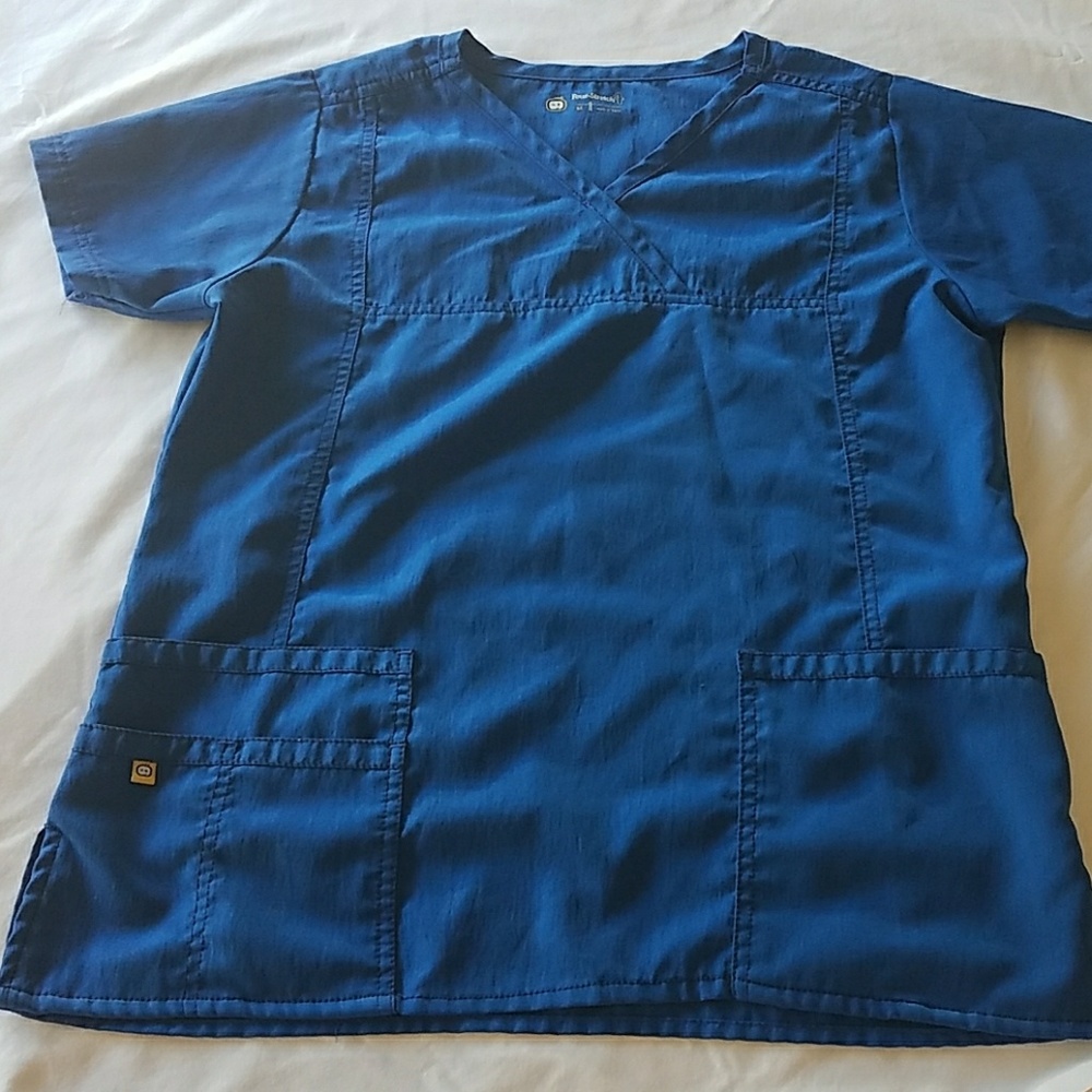 Royal Blue Scrub Wonderwink Top SIZE Medium